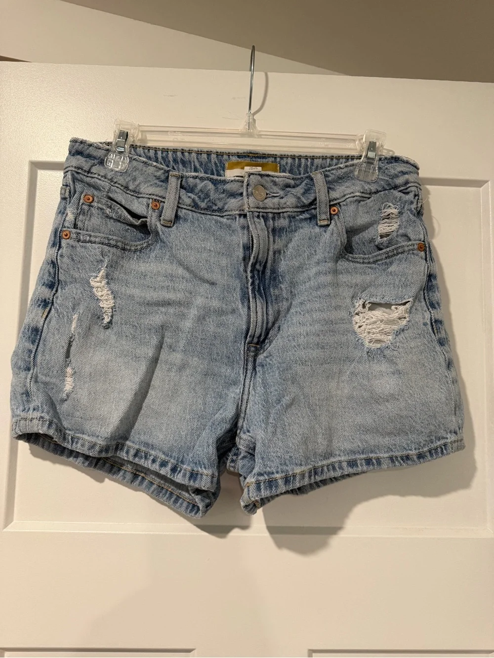 Anthropologie Light Blue Distressed Denim Shorts